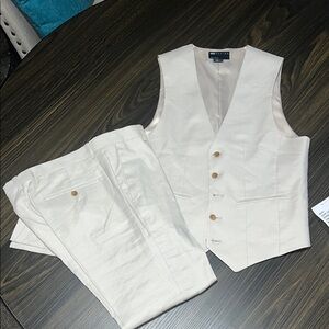 ASOS Design light tan Vest and Pants Set, NWOT.